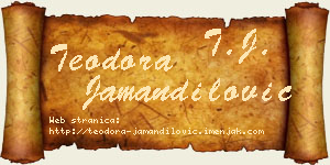 Teodora Jamandilović vizit kartica